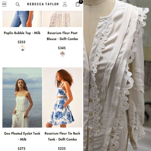 Rebecca Taylor Embroidered Lace Blouse - Picture 7 of 10